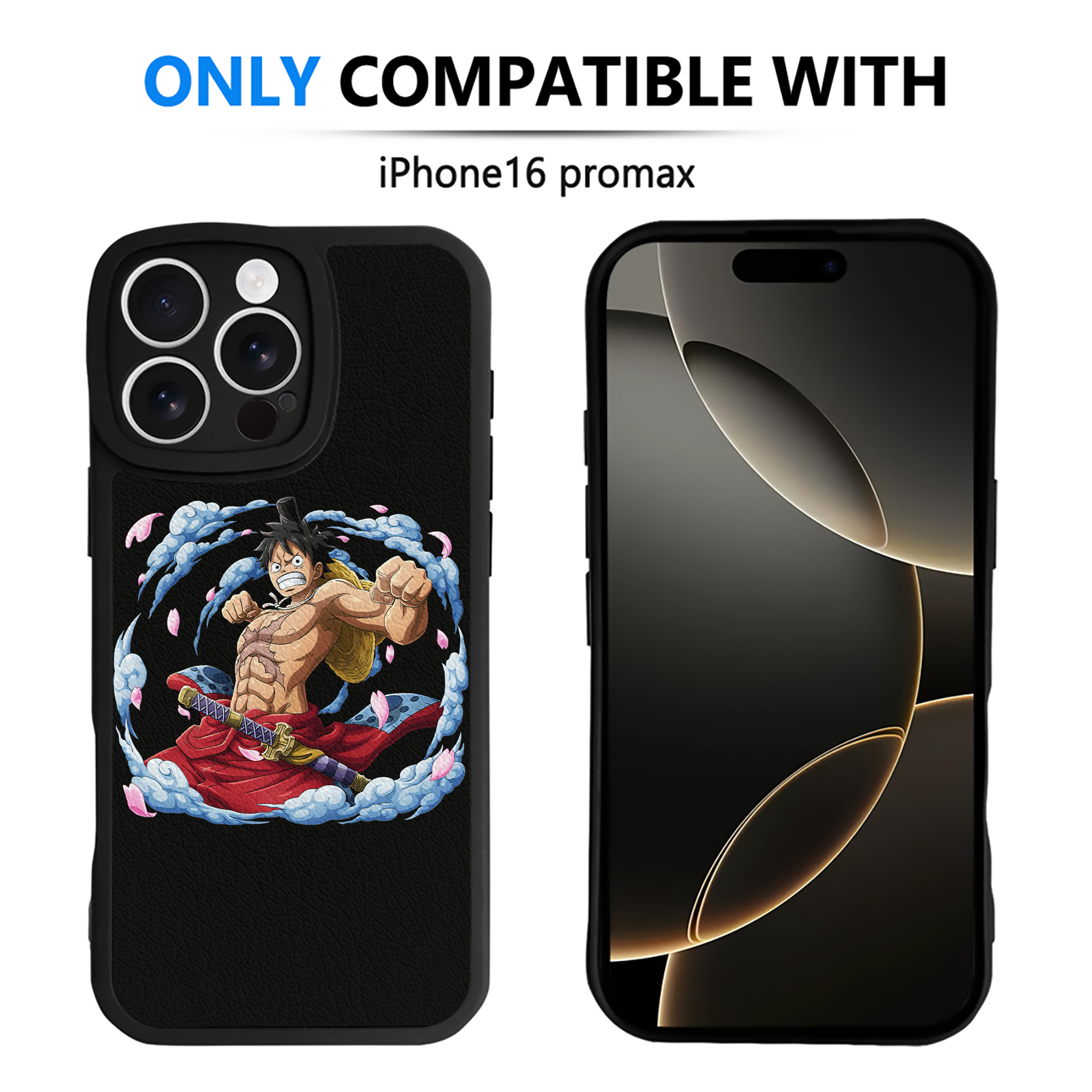 （画像用） ワンピース モンキー・D・ルフィ ONE PIECE Monkey D. Luffy 【iPhone 16シリーズ対応】シリコンスマホケース（レザー調） 材質：シリコン